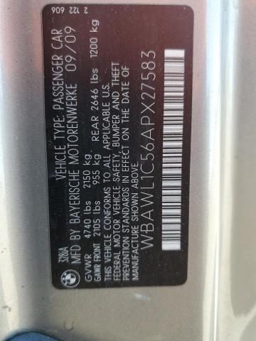 2010 BMW 328 I VIN: WBAWL1C56APX27583 Lot: 57432374