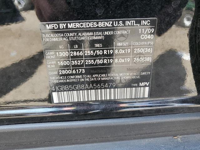 2010 Mercedes-Benz Ml 350 VIN: 4JGBB5GB8AA565479 Lot: 59909524