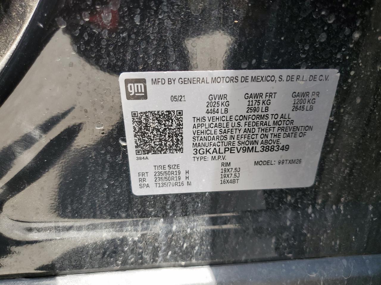 3GKALPEV9ML388349 2021 GMC Terrain Slt