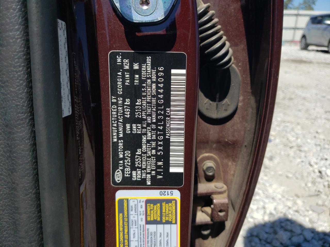 5XXGT4L32LG444096 2020 Kia Optima Lx