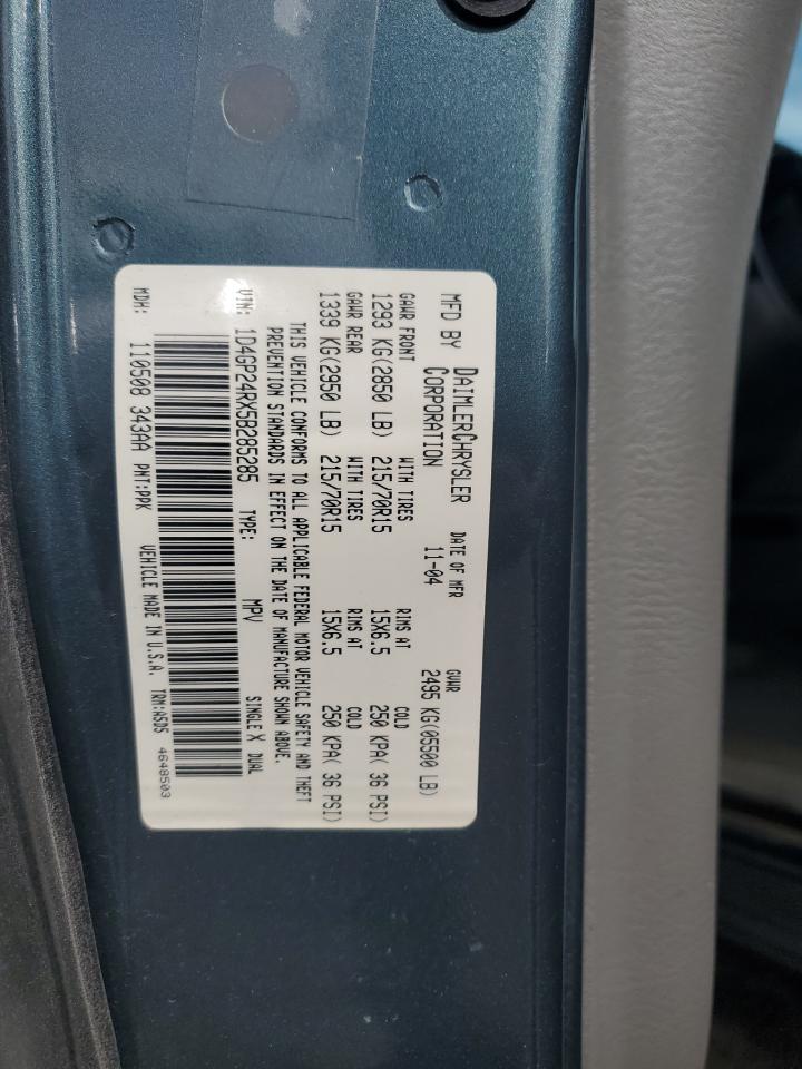 1D4GP24RX5B285285 2005 Dodge Grand Caravan Se