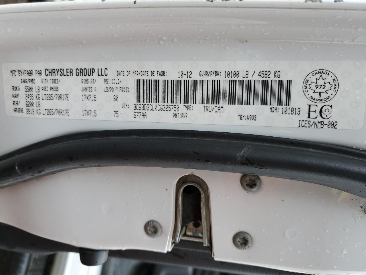 3C63D3CL0CG325750 2012 Dodge Ram 3500 St