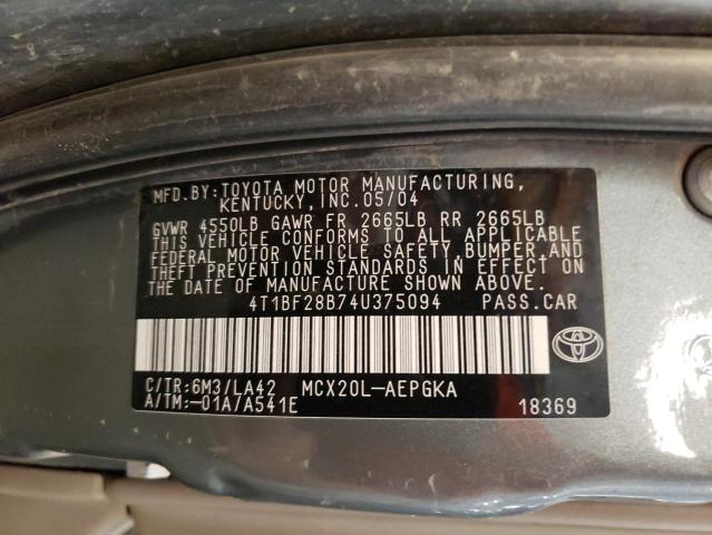 2004 Toyota Avalon Xl VIN: 4T1BF28B74U375094 Lot: 59035024