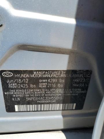 2013 Hyundai Sonata Gls VIN: 5NPEB4AC3DH550107 Lot: 58061564