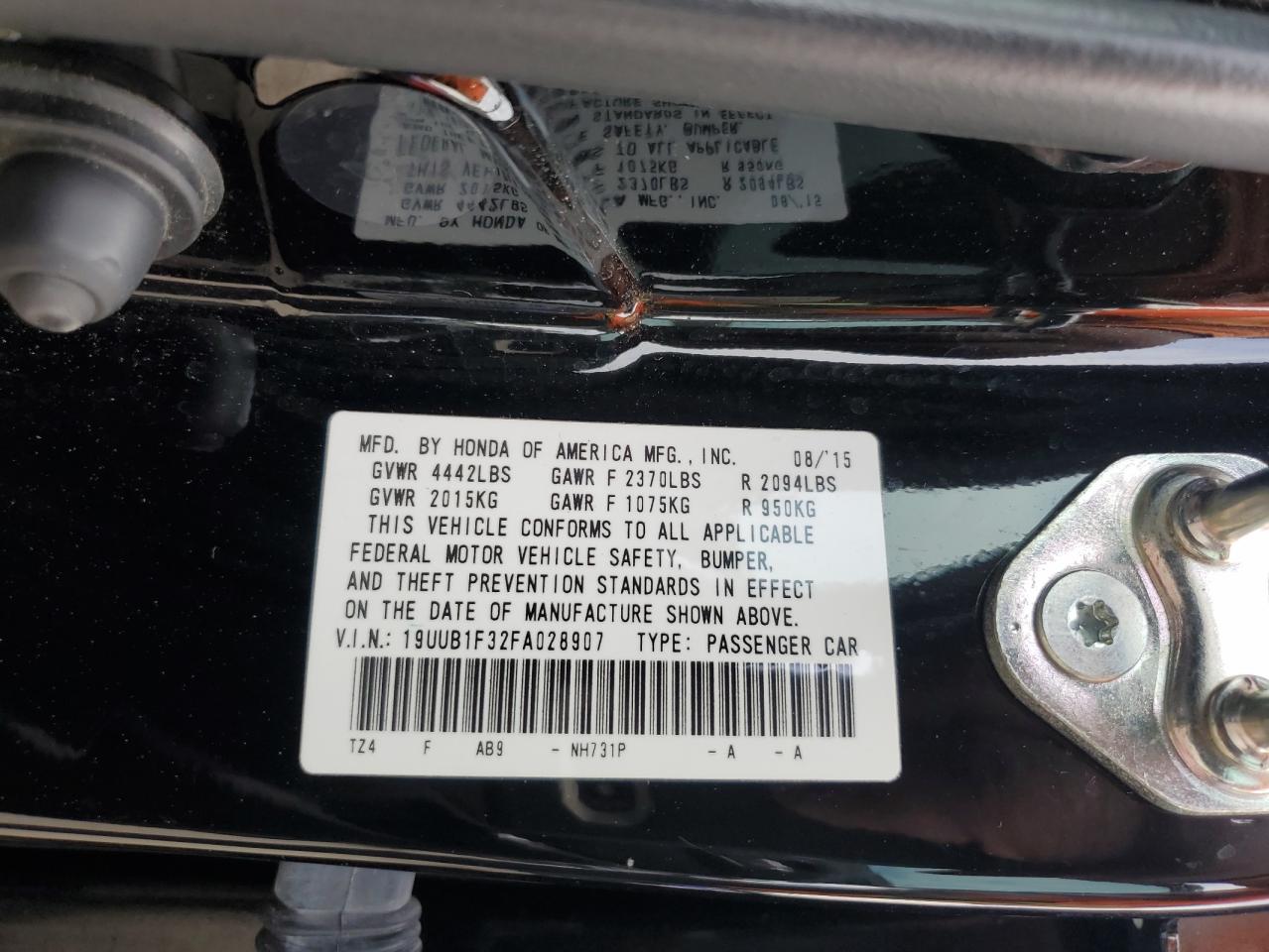 19UUB1F32FA028907 2015 Acura Tlx