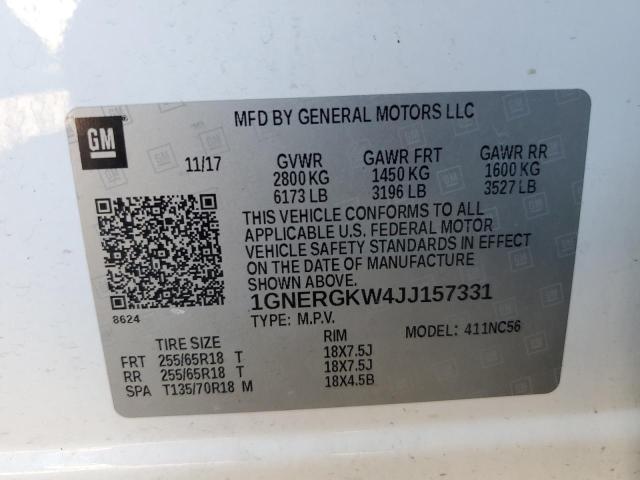 VIN 1GNERGKW4JJ157331 2018 CHEVROLET TRAVERSE no.13