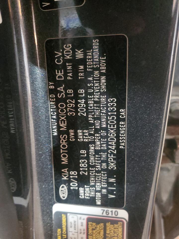 3KPF24AD6KE051333 2019 Kia Forte Fe