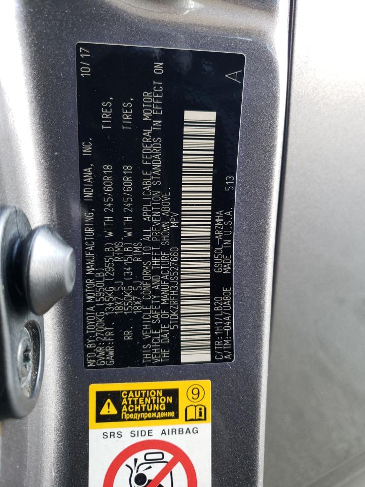 5TDKZRFH3JS527660 2018 Toyota Highlander Se