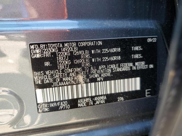 2022 Toyota Venza Le VIN: JTEAAAAH7NJ115218 Lot: 58583574