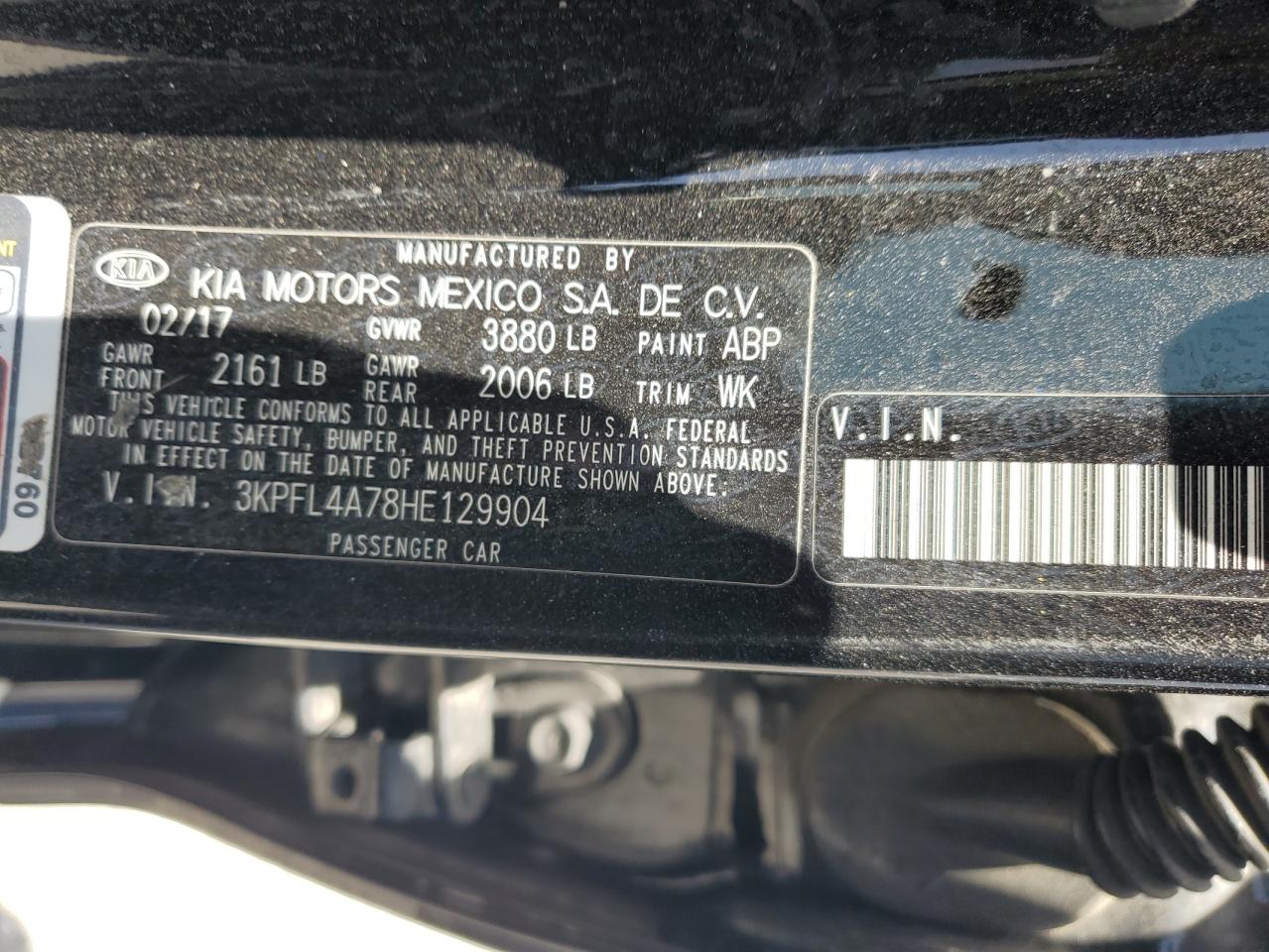 3KPFL4A78HE129904 2017 Kia Forte Lx