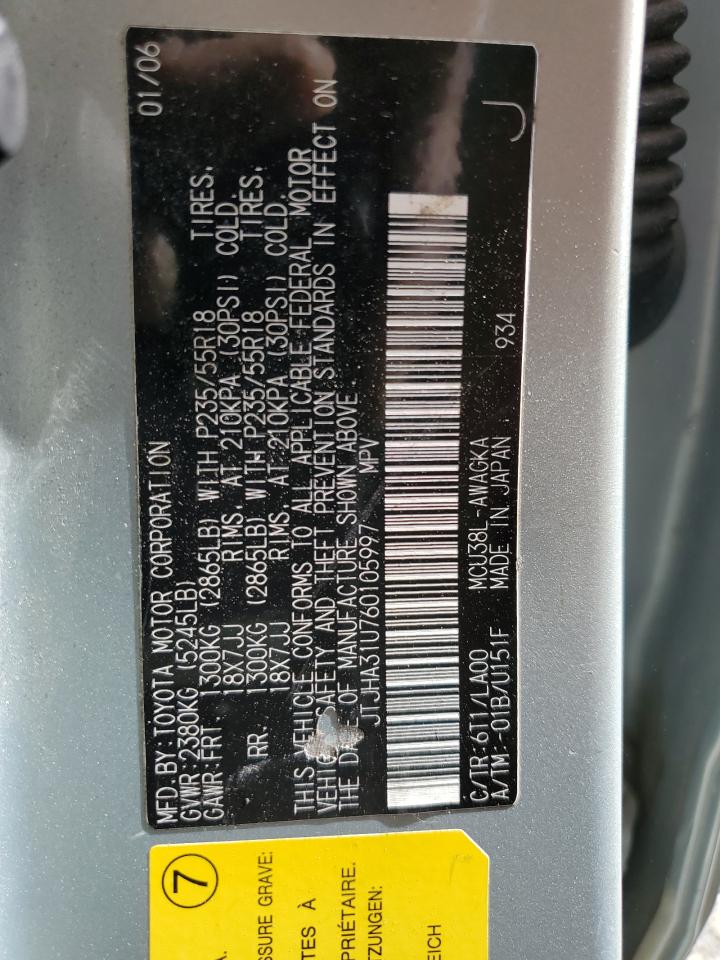 JTJHA31U760105997 2006 Lexus Rx 330