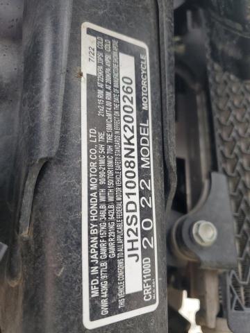2022 HONDA CRF1100 D JH2SD1008NK200260