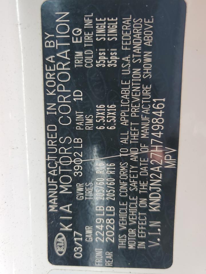 KNDJN2A27H7498461 2017 Kia Soul