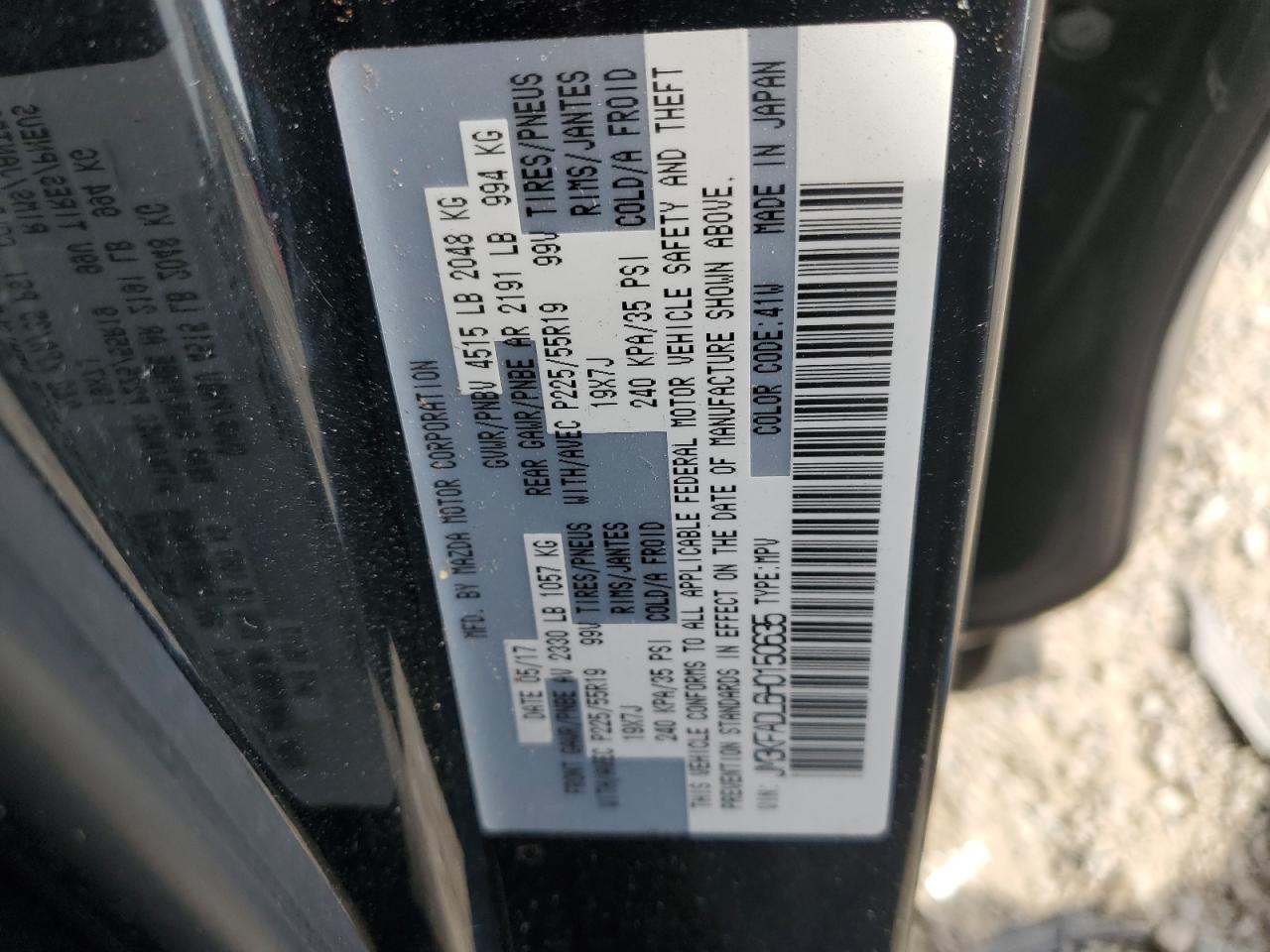 JM3KFADL6H0150635 2017 Mazda Cx-5 Grand Touring