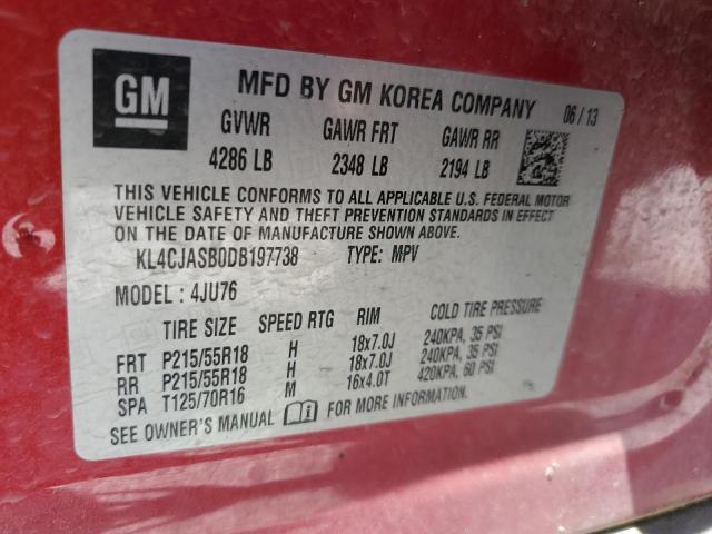 2013 Buick Encore VIN: KL4CJASB0DB197738 Lot: 57553024