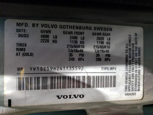 YV1SZ59H241135592 2004 Volvo Xc70