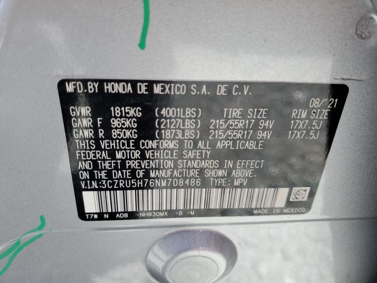 3CZRU5H76NM708486 2022 Honda Hr-V Exl