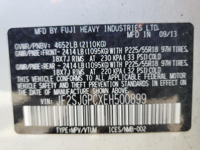 2014 Subaru Forester 2.0Xt Touring VIN: JF2SJGPCXEH500899 Lot: 58507594