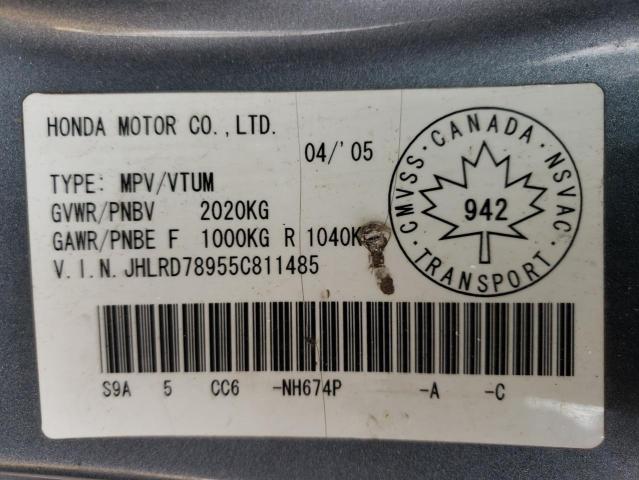2005 Honda Cr-V Se VIN: JHLRD78955C811485 Lot: 60329544