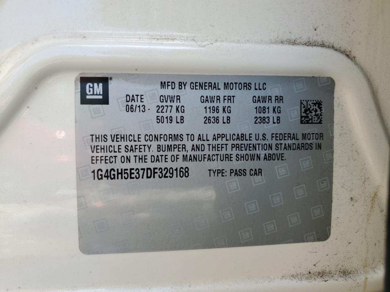 1G4GH5E37DF329168 2013 Buick Lacrosse Premium