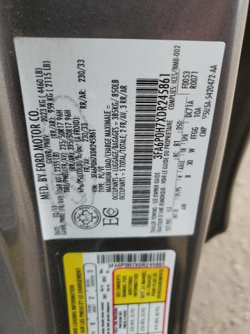 2013 Ford Fusion Se VIN: 3FA6P0H7XDR245861 Lot: 59889684