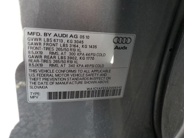 2010 Audi Q7 Premium VIN: WA1CYAFE2AD008345 Lot: 57942974