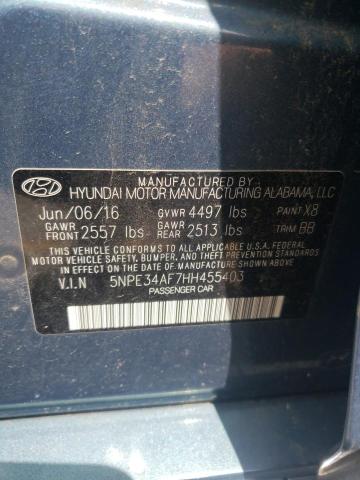 2017 Hyundai Sonata Sport VIN: 5NPE34AF7HH455403 Lot: 59349274