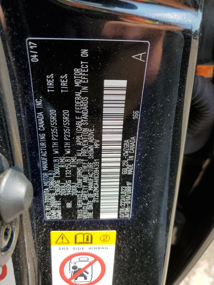 2T2BZMCA4HC094391 2017 Lexus Rx 350 Base