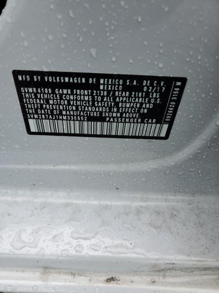 3VW2B7AJ1HM335552 2017 Volkswagen Jetta S