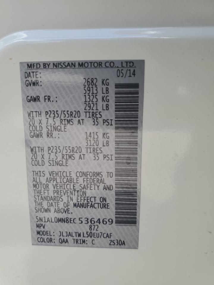 5N1AL0MN8EC536469 2014 Infiniti Qx60