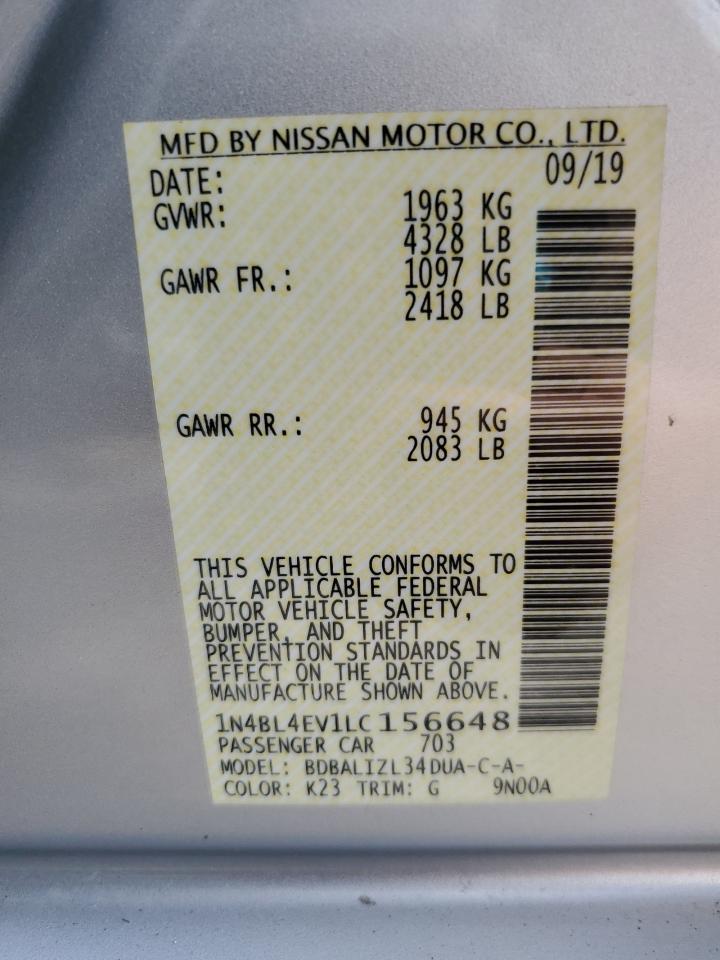 1N4BL4EV1LC156648 NISSAN ALTIMA 2020