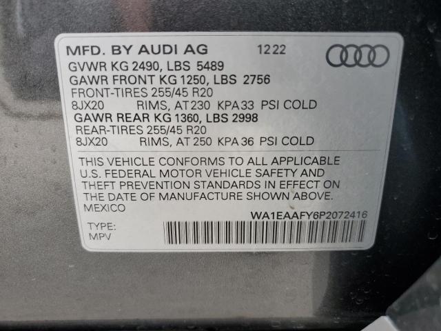 VIN WA1EAAFY6P2072416 2023 Audi Q5, Premium Plus 45 no.12