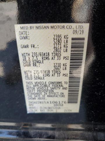 2020 Nissan Murano Sv VIN: 5N1AZ2BS7LN106176 Lot: 58738584