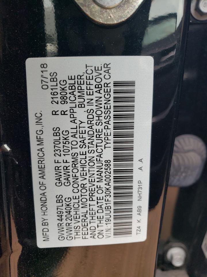 19UUB1F30KA002588 2019 Acura Tlx