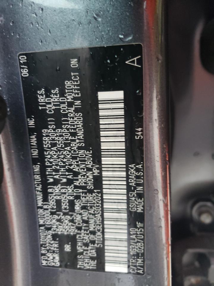 5TDDK3EH9AS032021 2010 Toyota Highlander Limited