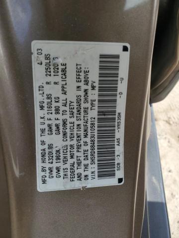 2003 Honda Cr-V Lx VIN: SHSRD68483U105812 Lot: 60246304