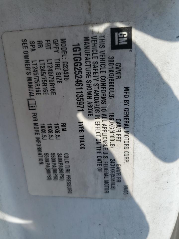 1GTGG252461135971 2006 GMC Savana G2500