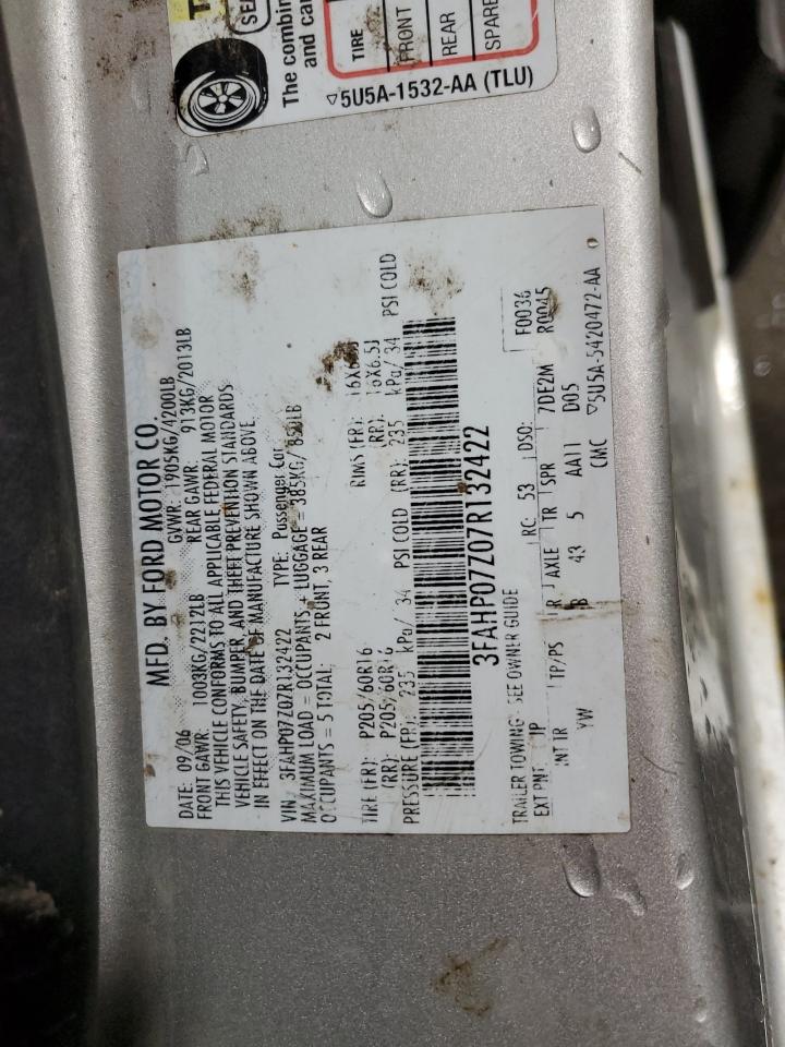 3FAHP07Z07R132422 2007 Ford Fusion Se