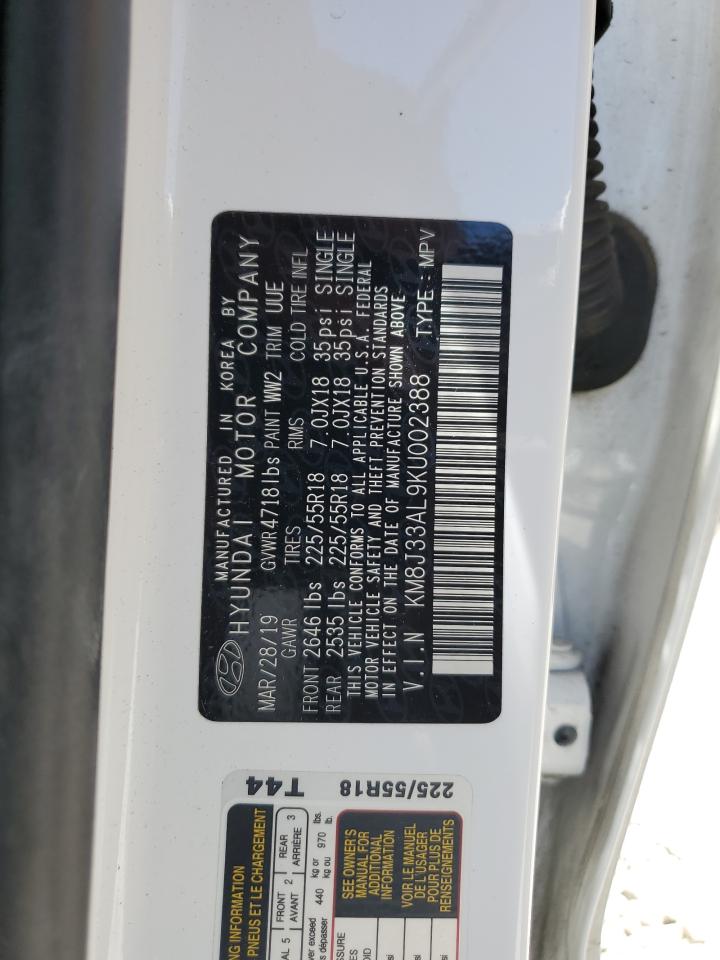 KM8J33AL9KU002388 2019 Hyundai Tucson Limited