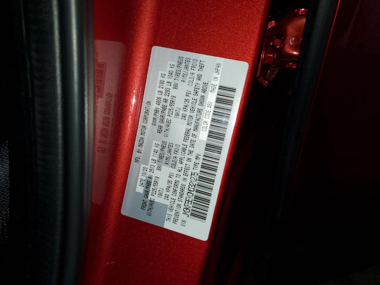 JM3KFBEY0M0321275 2021 Mazda Cx-5 Signature