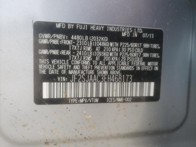 2014 Subaru Forester 2.5I VIN: JF2SJAAC3EH468173 Lot: 60861544