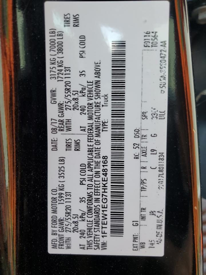 1FTEW1EG7HKE48168 2017 Ford F150 Supercrew