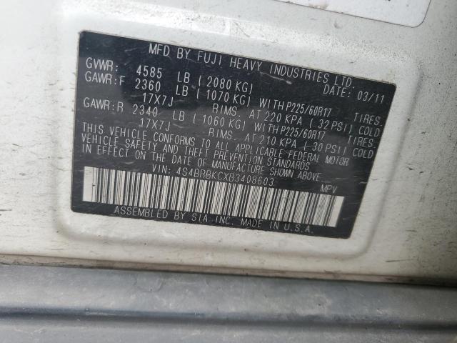 2011 Subaru Outback 2.5I Limited VIN: 4S4BRBKCXB3408603 Lot: 58181374