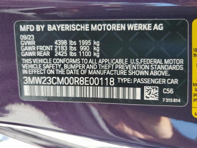 2024 BMW 230I VIN: 3MW23CM00R8E00118 Lot: 58929474