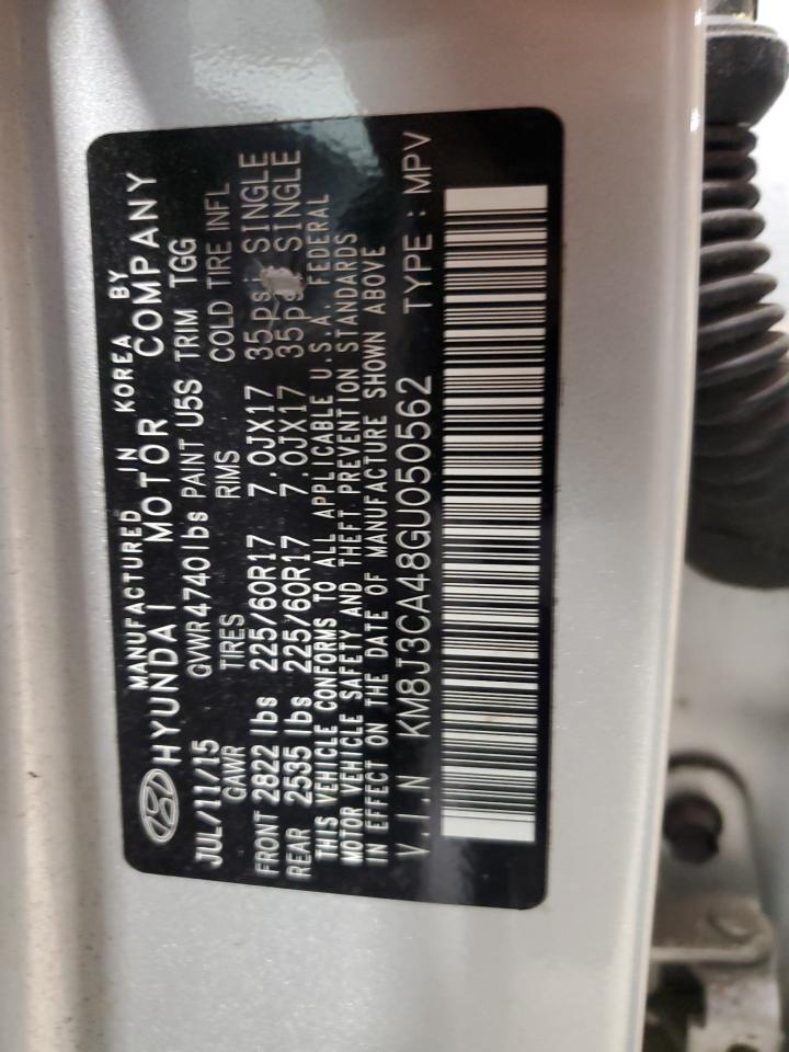 KM8J3CA48GU050562 2016 Hyundai Tucson Limited