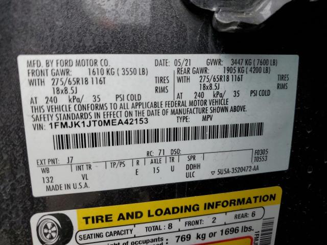 2021 Ford Expedition Max Xlt VIN: 1FMJK1JT0MEA42153 Lot: 59951694