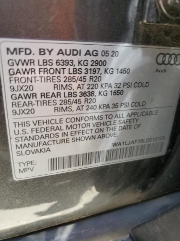 2020 Audi Q7 Premium Plus VIN: WA1LJAF76LD010155 Lot: 59342254