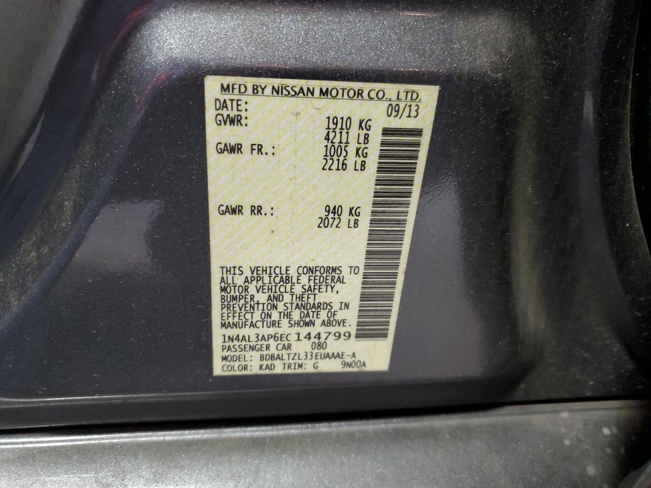 1N4AL3AP6EC144799 2014 Nissan Altima 2.5