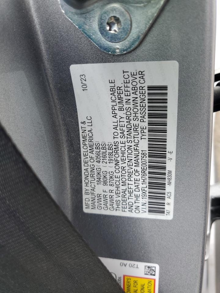 19XFL1H76RE007581 HONDA CIVIC 2024