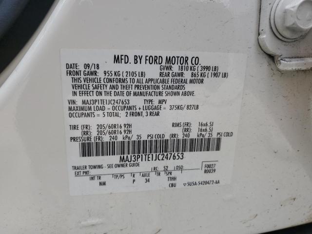 2018 Ford Ecosport Se VIN: MAJ3P1TE1JC247653 Lot: 59772104